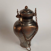 دبه روغن آنتیک مسی با قدمت ۲۰۰ ساله (دوره قاجار)؛ شاهکار مسگری دستی و کلکسیونی