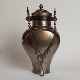 دبه روغن آنتیک مسی با قدمت ۲۰۰ ساله (دوره قاجار)؛ شاهکار مسگری دستی و کلکسیونی