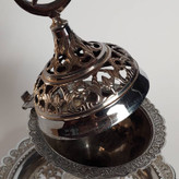 عودسوز و اسپنددان آنتیک ۵۰ ساله؛ بدنه برنجی با روکش کروم و طراحی نایابِ ستارهنشان (دوره پهلوی) 