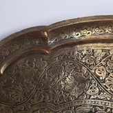 سینی برنجی قاجاری تمام هنر دستساز حکاکی روی فلز(موزه ای)