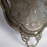 سینی برنجی قاجاری تمام هنر دستساز حکاکی روی فلز(موزه ای)